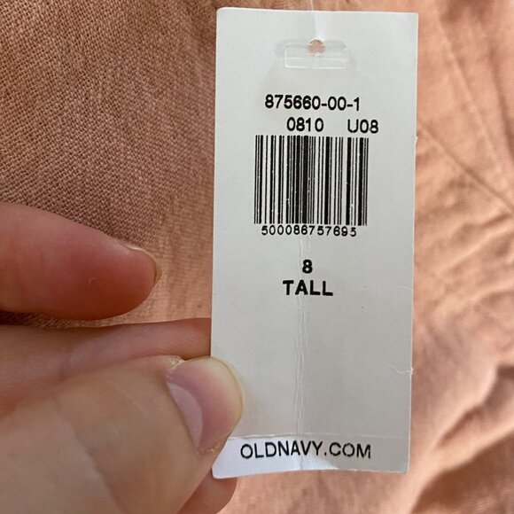 NWT Old Navy High-Waisted Slouchy Cropped Tapered Workwear Pants Coastal 8 TALL - Picture 7 of 9